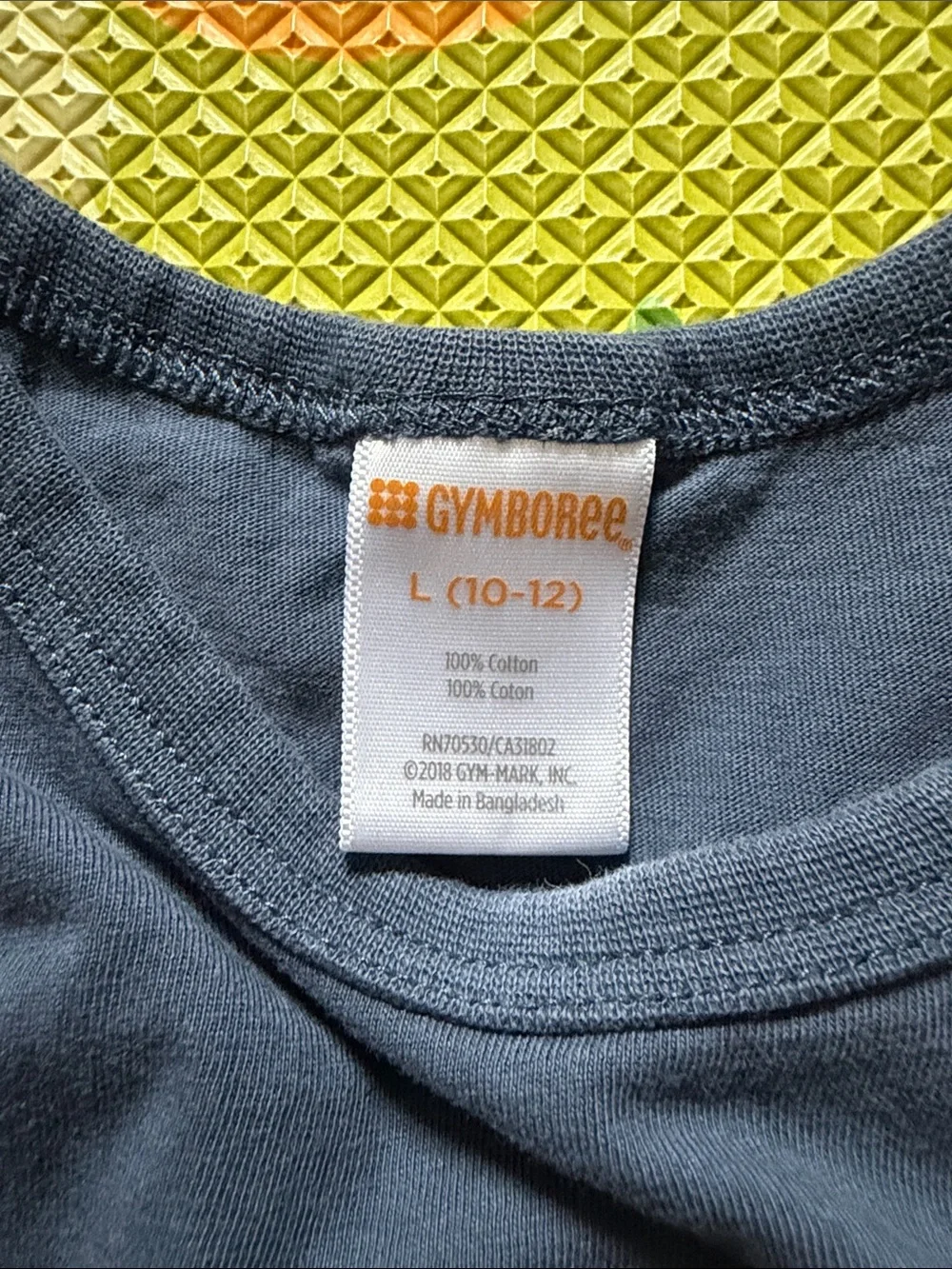 Gymboree Navy Tank Top with Orange '7' Baseball Graphic